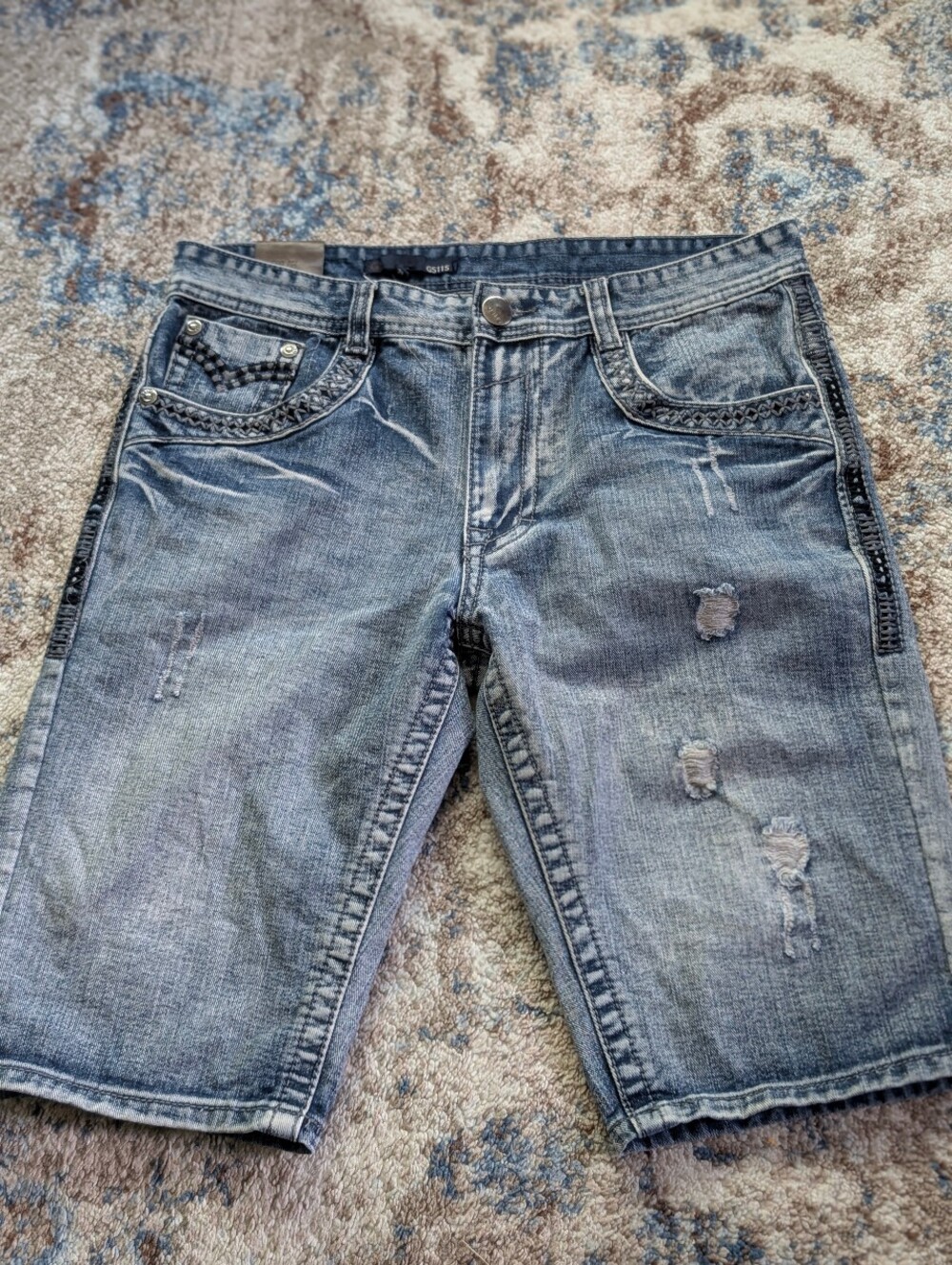 GS115 Distressed Denim Shorts Size 32